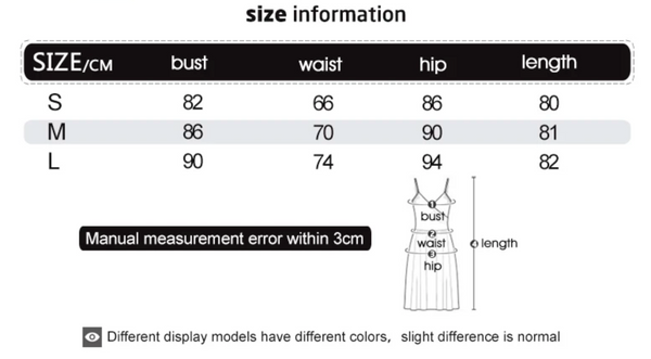 Black Pearl Lined Dress size chart