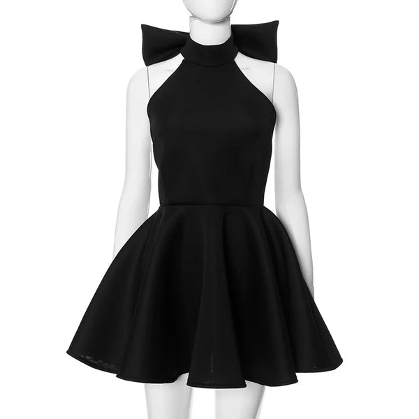 Black Bow Mini Dress