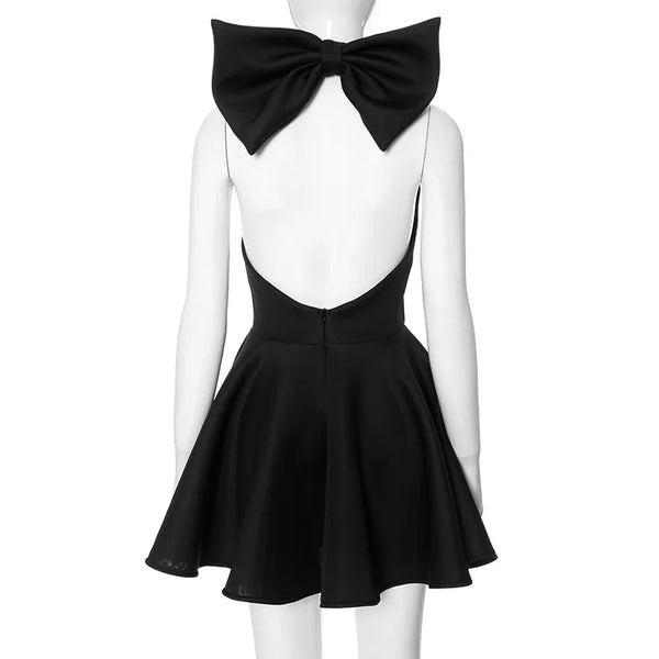 Black Bow Mini Dress