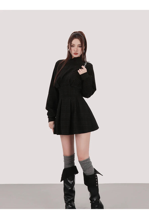 Black Mini Dress Puff Sleeves