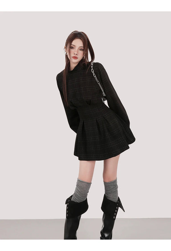 Black Mini Dress Puff Sleeves