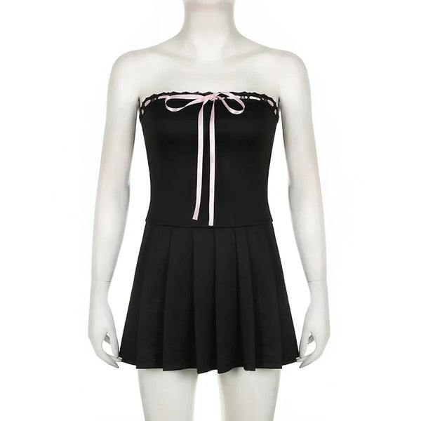 Black Mini Dress With Bow