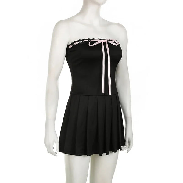 Black Mini Dress With Bow