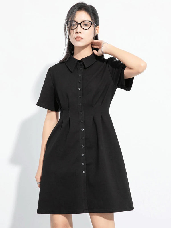 Black Mini Shirt Dress