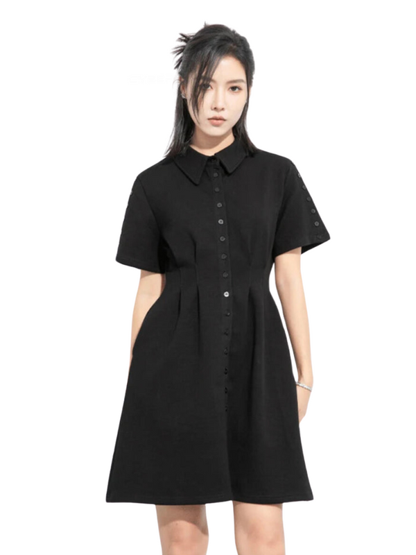 Black Mini Shirt Dress