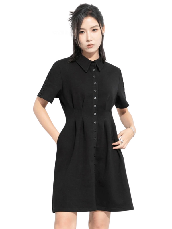 Black Mini Shirt Dress