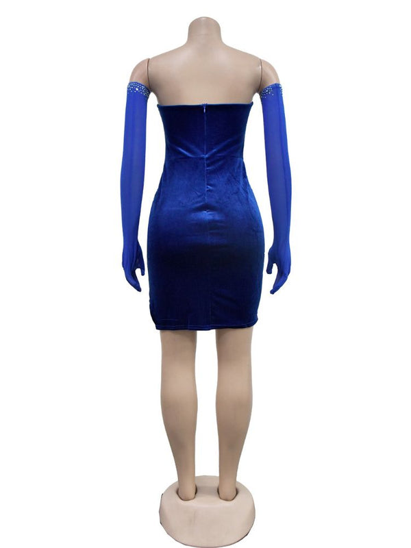 Blue Pearl Neckline Dress