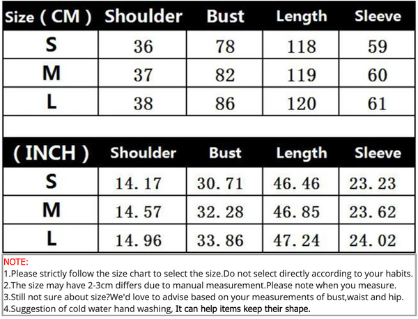 Classy Pearl Dress size chart