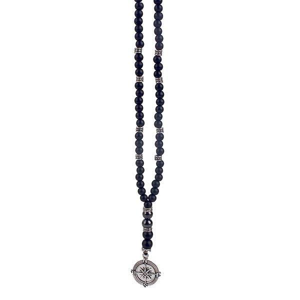 Compass Pearl Necklace Men's