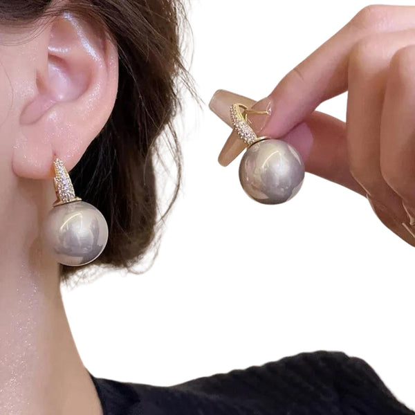 Elegant Big Pearl Drop Earrings