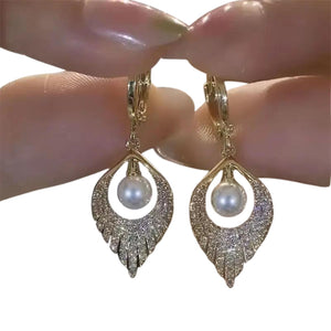 Elegant Design Pearl Drop Earrings For Women