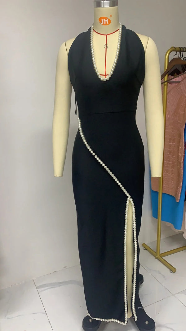 Evening Party Black Pearl Dress
