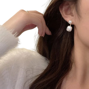 Fashion Square Drop Pearl Earrings