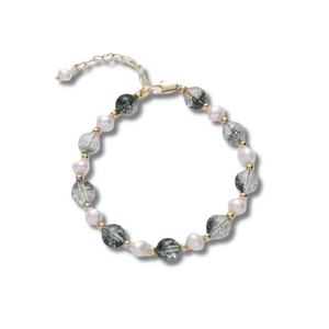 Green Crystal & Pearl Bracelet