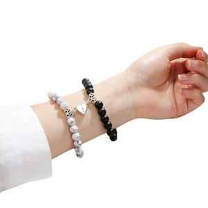 Heart Magnet Couple Distance Pearl Bracelets