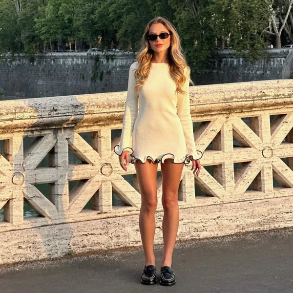 Long Sleeve Mini White Dress