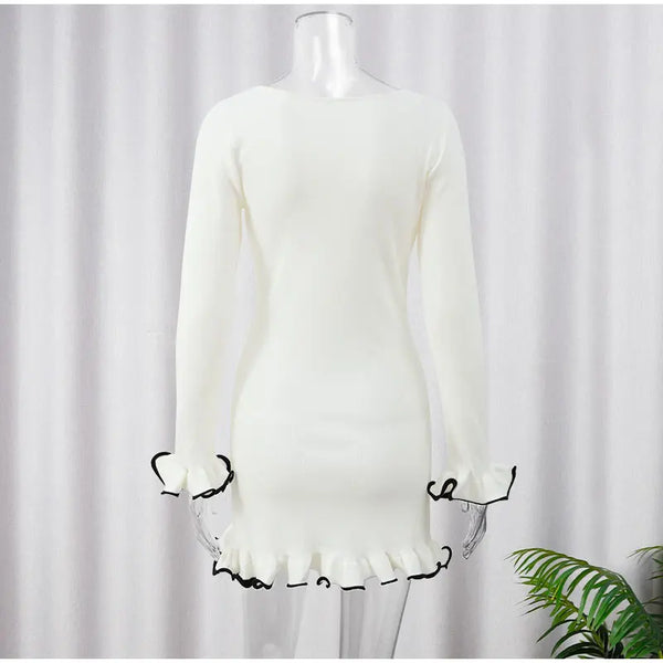 Long Sleeve Mini White Dress