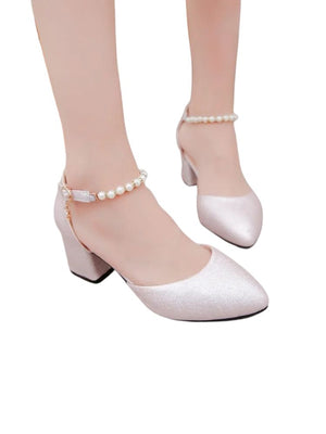 Pearl Ankle Pink Heels