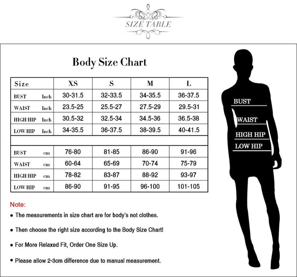 Pearl Dress Straps size chart