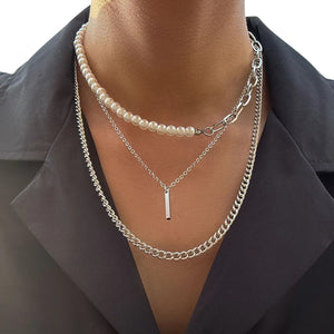 Pearl Chain Necklace Mens