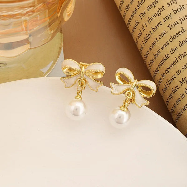 Pearl Drop Clip On Earrings