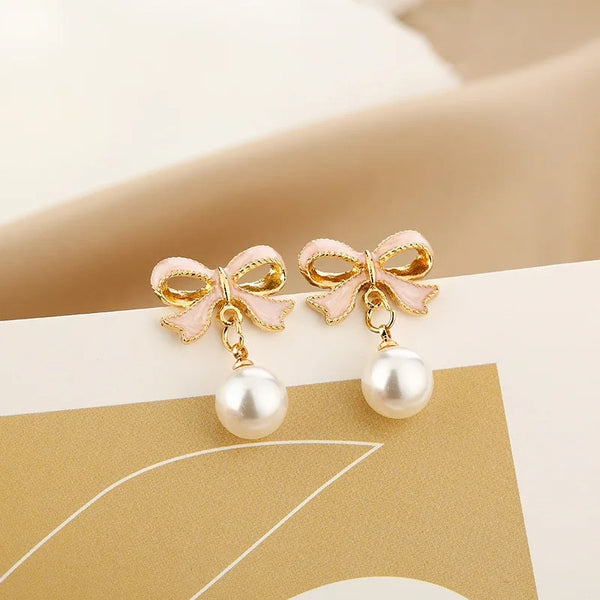 Pearl Drop Clip On Earrings