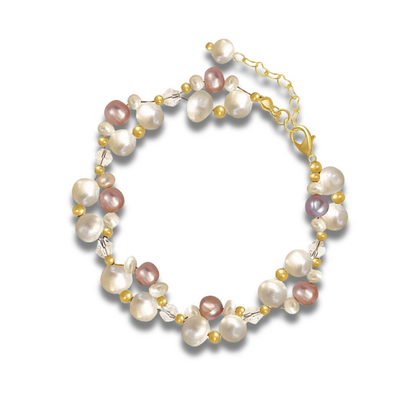 Pearl Necklace Bracelet Set