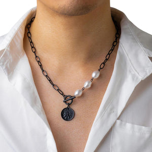 Pearl Necklace Men Trend