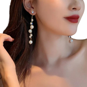 Pearls Drop Long Earrings