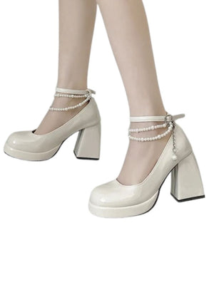 Platform Heels With Pearls