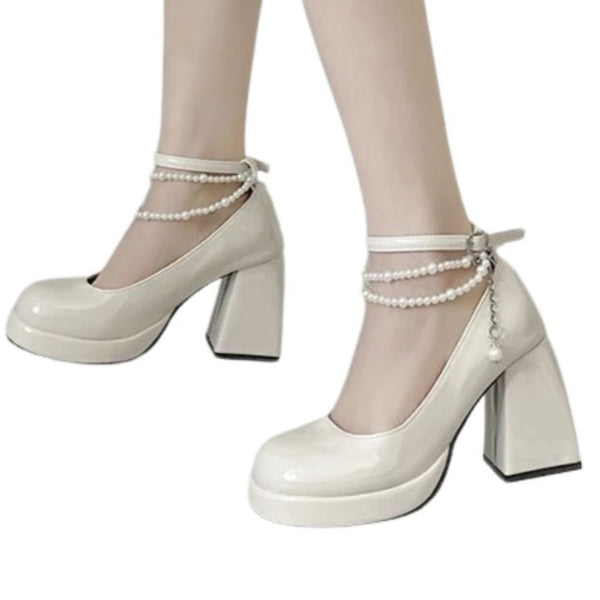 Platform Heels With Pearls