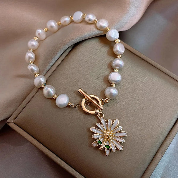 Sweet Honeybee Pearl Charm Bracelet