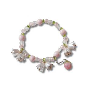 Sweet Vintage Pearl Tulip Flower Bracelet