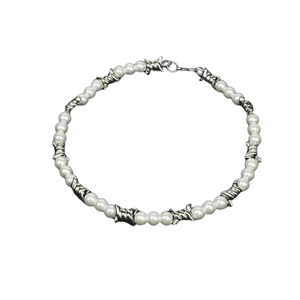 White Pearl Necklace For Men