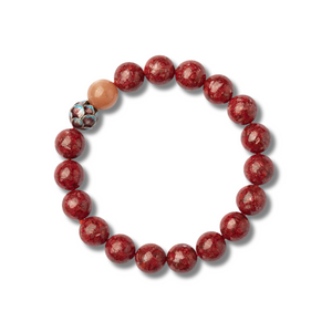 Wine Red Lotus Pearl Bracelet