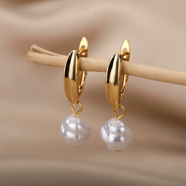 Baroque Drop Pearl Earrings