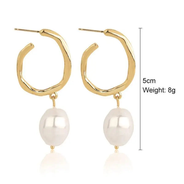 Baroque Drop Pearl Earrings