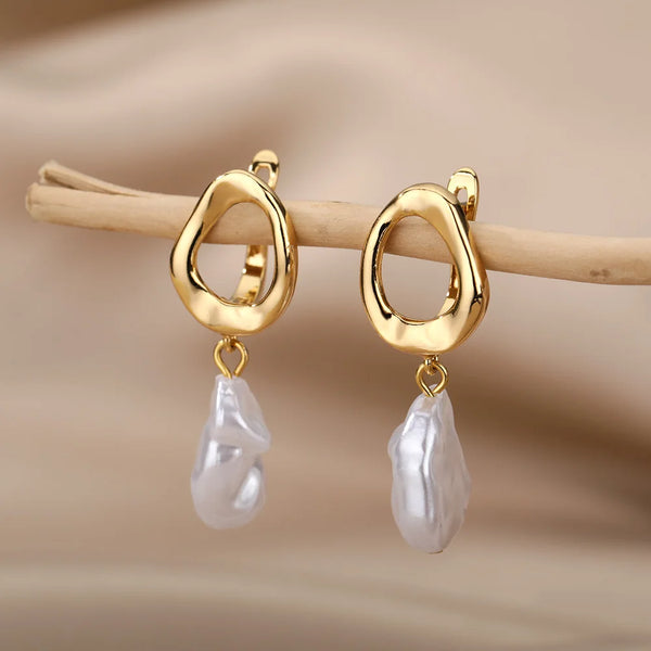 Baroque Drop Pearl Earrings