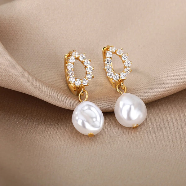 Baroque Drop Pearl Earrings