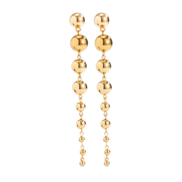 Big Ball Long Pearl Drop Earrings