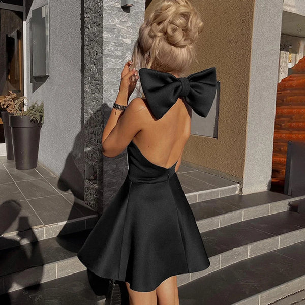 Black Bow Mini Dress