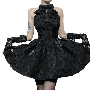 Black Gothic Mini Dress