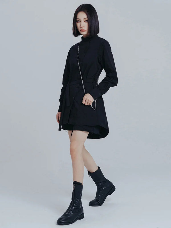 Black Long Sleeve Mini Dress