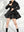 Black Mini Dress Style Puffer Jacket