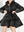 Black Mini Dress Style Puffer Jacket