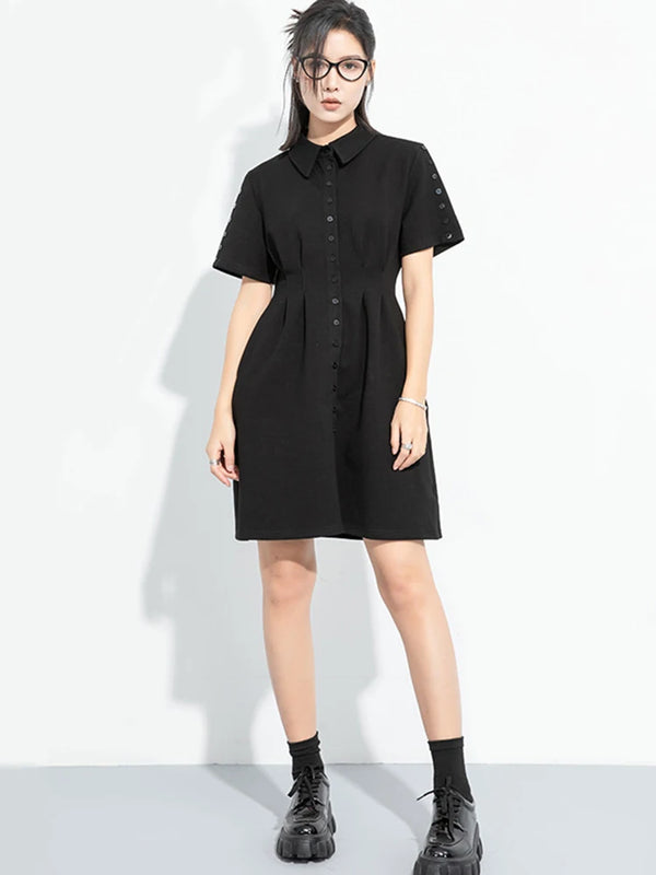 Black Mini Shirt Dress