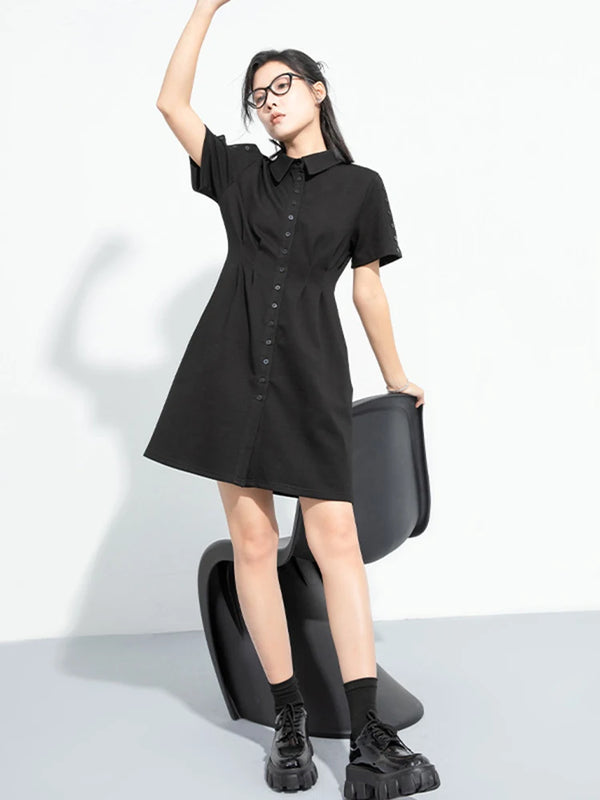 Black Mini Shirt Dress