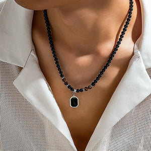 Black Pearl Necklace Men