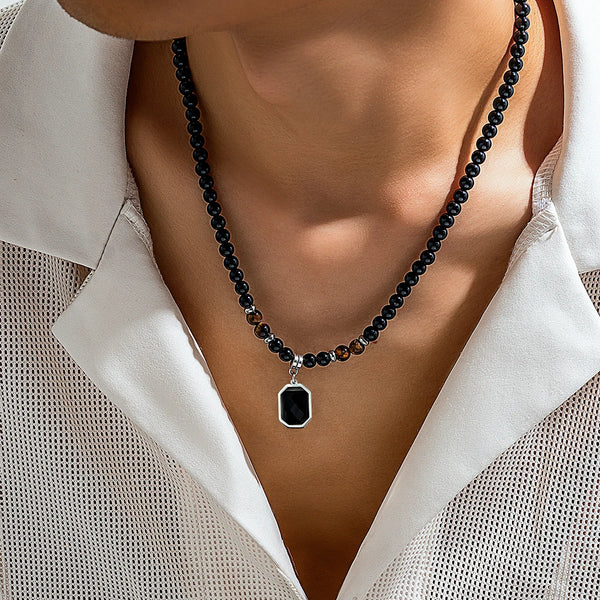 Black Pearl Necklace Men