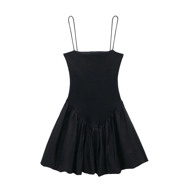 Black Spaghetti Strap Mini Dress